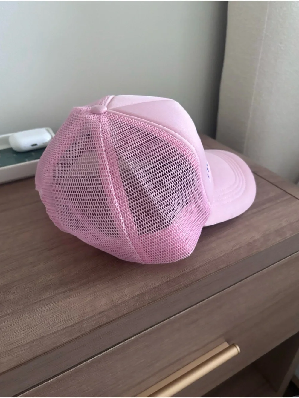 Pink Embroidered Trucker Hat - 'Fake Love' Statement Cap Homme + Femme